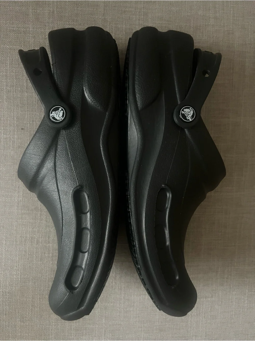 CROCS Classic Black Clogs, Mens 10, Heel Strap, outdoors casual